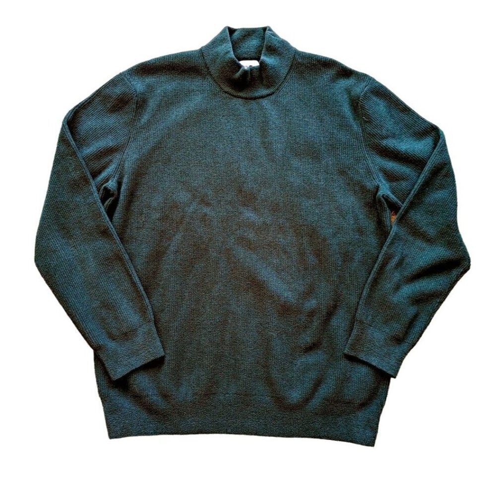 NNo7 Men's Pullover Sweater Danny Mock Neck 6421 Dark Green Large